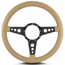 Mark 4 GT 14" Black Spoke Steering Wheel - Tan