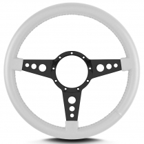 Mark 4 GT 14" Black Spoke Steering Wheel - White
