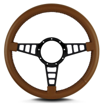 Mark 4 Track GT Black Standard Grip Steering Wheel - Caramel