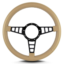 Mark 4 Track GT Black Standard Grip Steering Wheel - Tan