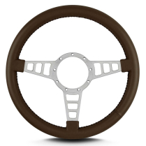 Mark 4 Track GT Gray Standard Grip Steering Wheel - Brown