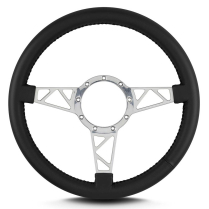 Mark 4 Truss Polished Standard Grip Steering Wheel - Black