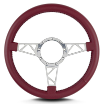 Mark 4 Truss Polished Standard Grip Steering Wheel- Burgandy