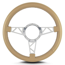 Mark 4 Truss Polished Standard Grip Steering Wheel - Tan