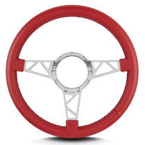 Mark 4 Truss Polished Standard Grip Steering Wheel - Brt Red