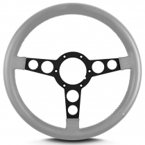 Trans Am 69-81 Pontiac 14" Blk Spoke Steering Wheel- Lt Grey
