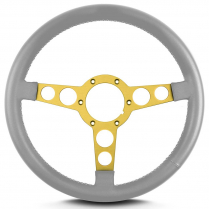 Trans Am 69-81 Pontiac 14" Gold Spoke Steering Wheel Lt Grey