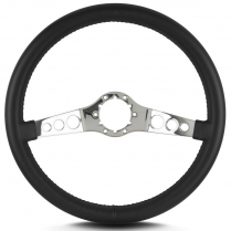 Vette SS 14" Pol Spoke Steering Wheel Stock 6 Hole - Black