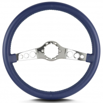 Vette SS 14" Pol Spoke Steering Wheel Stock 6 Hole - Blue