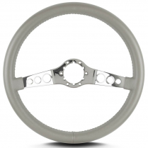 Vette SS 14" Pol Spoke Steering Wheel Stock 6 Hole - Lt Grey