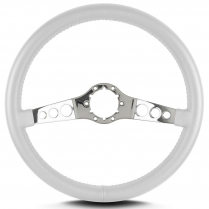 Vette SS 14" Pol Spoke Steering Wheel Stock 6 Hole - White