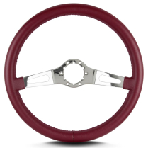 Teardrop 2 Spoke 14" Polish Steering Wheel Std Grip Burgandy