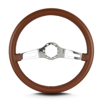 Teardrop 2 Spoke 14" Polish Steering Wheel Std Grip- Caramel