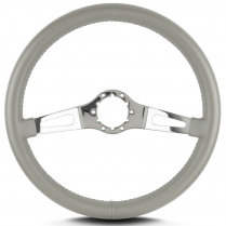 Teardrop 2 Spoke 14" Polish Steering Wheel Std Grip- Lt Grey