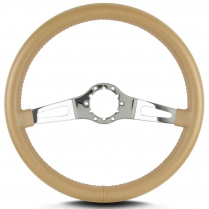 Teardrop 2 Spoke 14" Polish Steering Wheel Std Grip - Tan
