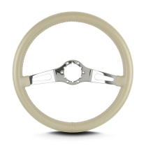 Teardrop 2 Spoke 14" Polish Steering Wheel Std Grip - Bone