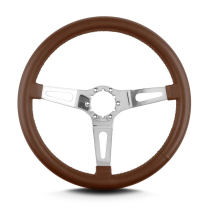 Teardrop 3 Spoke 14" Polish Steering Wheel Std Grip Caramel