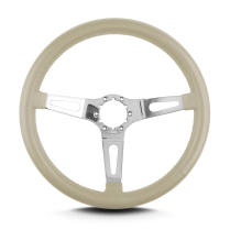 Teardrop 3 Spoke 14" Polish Steering Wheel Std Grip - Bone