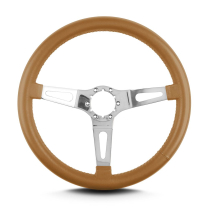 Teardrop 3 Spoke 14" Polish Steering Wheel Std Grip Chestnut