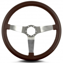 Vette 3 14" Satin Steering Wheel Standard Grip - Brown