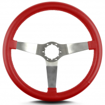 Vette 3 14" Satin Steering Wheel Standard Grip - Bright Red