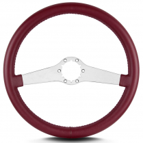 Two Smooth 14" Satin Steering Wheel Standard Grip - Burgandy