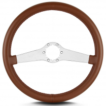 Two Smooth 14" Satin Steering Wheel Standard Grip - Caramel