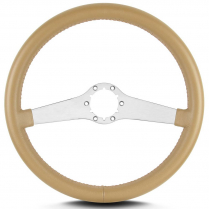 Two Smooth 14" Satin Steering Wheel Standard Grip - Tan