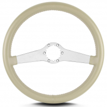 Two Smooth 14" Satin Steering Wheel Standard Grip - Bone