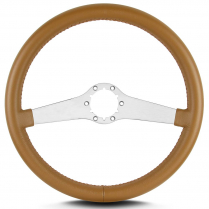 Two Smooth 14" Satin Steering Wheel Standard Grip - Chestnut