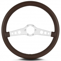 SS Series 14" Steering Wheel Brushed Standard Grip - Brown