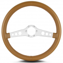 SS Series 14" Steering Wheel Brushed Standard Grip- Chestnut