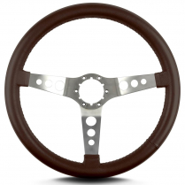 Hot Rod 14" Satin Steering Wheel Standard Grip - Brown
