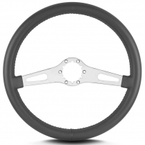 Teardrop 2 Spoke 14" Satin Steering Wheel Std Grip - Dk Grey