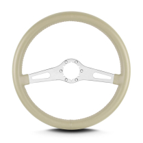 Teardrop 2 Spoke 14" Satin Steering Wheel Std Grip - Bone