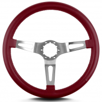 Teardrop 3 Spoke 14" Satin Steering Wheel Std Grip- Burgandy