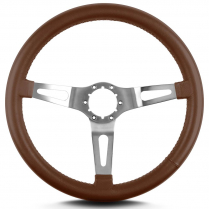 Teardrop 3 Spoke 14" Satin Steering Wheel Std Grip - Caramel