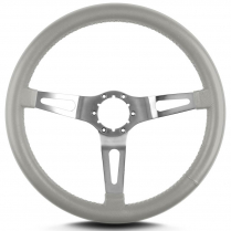Teardrop 3 Spoke 14" Satin Steering Wheel Std Grip - Lt Grey