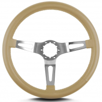 Teardrop 3 Spoke 14" Satin Steering Wheel Std Grip - Tan