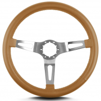 Teardrop 3 Spoke 14" Satin Steering Wheel Std Grip- Chestnut