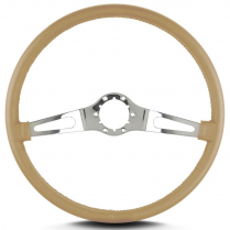 Teardrop 2 Spoke 15" Polish Steering Wheel Thin Grip - Tan