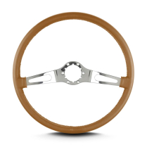 Teardrop 2 Spoke 15" Pol Steering Wheel Thin Grip - Chestnut