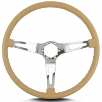 15" Teardrop 3 Spoke Steering Wheel, Thin Grip - Polished