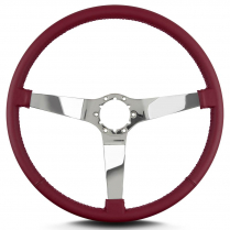 Vette 3 SS 15" Pol Spoke Thin Grip Steering Wheel - Burgundy