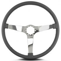 Vette 3 SS 15" Pol Spoke Thin Grip Steering Wheel - Dk Grey