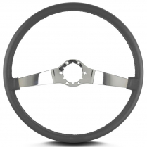 Two Smooth 15" Pol Spoke Thin Grip Steering Wheel - Dk Grey