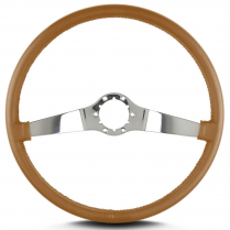 Two Smooth 15" Pol Spoke Thin Grip Steering Wheel - Chestnut