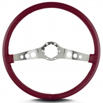 Vette SS 15" Pol Spoke Thin Grip Steering Wheel - Burgundy