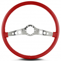 Vette SS 15" Pol Spoke Thin Grip Steering Wheel - Bright Red