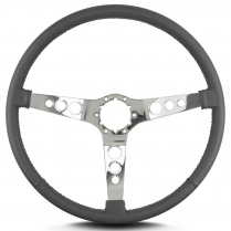 Vette Hot Rod 15" Pol Spoke Thin Grip Steering Wheel Dk Grey